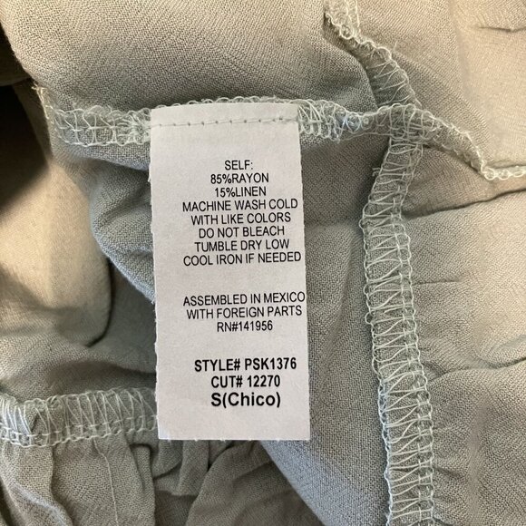 Crown of Hearts NWT Girls Light Blue Ruffle Bow Rayon/Linen Blend Skirt Size S - Picture 4 of 5